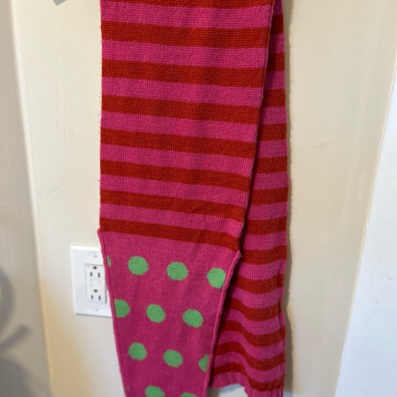 Lilith 6’ long pink, red, & lime green wool, alpaca blend scarf. This is from 96 - Picture 3 of 7